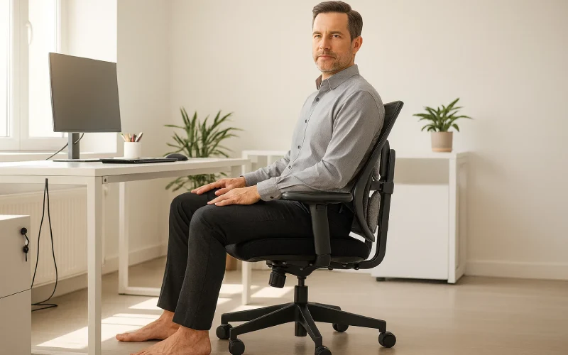 نحوه صحیح نشستن روی صندلی برای جلوگیری از کمردرد