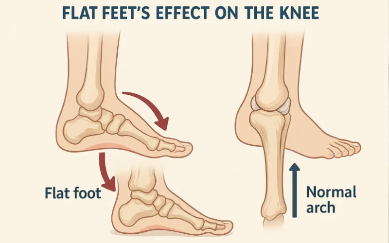 اثر صافی کف پا بر زانو
